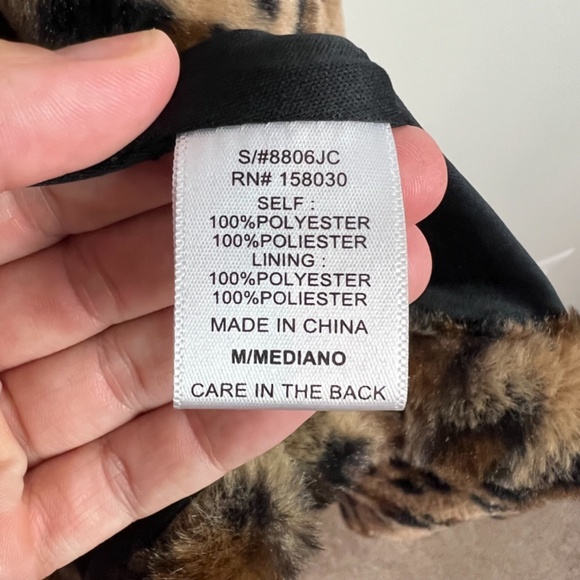 Love Tree Leopard Print Faux Fur Coat - Picture 5 of 6